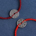 Buddha Stones 925 Sterling Silver Coin Protection Braided Bracelet Anklet Bracelet Anklet BS 3