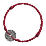 Buddha Stones 925 Sterling Silver Coin Protection Braided Bracelet Anklet Bracelet Anklet BS 4