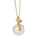 Buddha Stones 925 Sterling Silver Butterfly Chalcedony Peace Buckle Blessing Luck Necklace Pendant Necklaces & Pendants BS 1