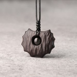 Buddha Stones Ebony Wood Obsidian Irregular Shape Peace Calm Necklace Pendant Necklaces & Pendants BS Ebony Wood Obsidian (Irregular)
