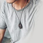 Buddha Stones Ebony Wood Hollow Inlaid Obsidian Peace Calm Necklace Pendant Necklaces & Pendants BS 3