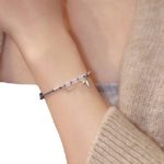 Buddha Stones 925 Sterling Silver Bamboo Leaves Hetian Jade Chalcedony Beads Blessing Braided Bracelet Bracelet BS Chalcedony(Wrist Circumference: 16-17cm)