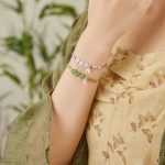 Buddha Stones 925 Sterling Silver Bamboo Leaves Hetian Jade Chalcedony Beads Blessing Braided Bracelet Bracelet BS 9