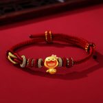 Buddha Stones Red String 925 Sterling Silver Year of the Snake Cute Crown Snake Strength Bracelet Bracelet BS Red String 925 Sterling Silver(Wrist Circumference: 15-18cm)