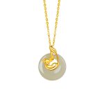 Buddha Stones Chinese Zodiac Hetian Jade 925 Sterling Silver Abundance Necklace Pendant Necklaces & Pendants BS Hetian Jade 925 Sterling Silver-Ox