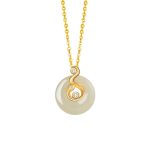 Buddha Stones Chinese Zodiac Hetian Jade 925 Sterling Silver Abundance Necklace Pendant Necklaces & Pendants BS Hetian Jade 925 Sterling Silver-Snake