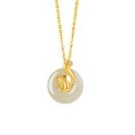 Buddha Stones Chinese Zodiac Hetian Jade 925 Sterling Silver Abundance Necklace Pendant Necklaces & Pendants BS Hetian Jade 925 Sterling Silver-Horse