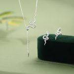 Buddha Stones 925 Sterling Silver Year of the Snake Balance Necklace Pendant Earrings Set Necklaces & Pendants BS 1