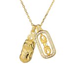 Buddha Stones 999 Sterling Silver Golden Pixiu Copper Coin Vajra Wealth Necklace Pendant Necklaces & Pendants BS 10