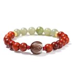 Buddha Stones Natural Rosewood Cyan Jade Bodhi Seed Lotus Warmth Calm Bracelet Bracelet BS 11