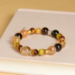 Buddha Stones Natural Citrine Smoky Quartz Tiger Eye Duobao Crystal Prosperity Bracelet Bracelet BS 1