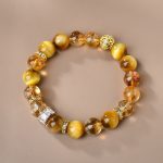 Buddha Stones Natural Tiger Eye Citrine Beads Strength Courage Bracelet Bracelet BS Tiger Eye Citrine(Wrist Circumference: 15-17cm)