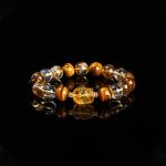 Buddha Stones Natural Yellow Tiger Eye Citrine Beeswax Pixiu Strength Bracelet Bracelet BS 8