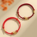 Buddha Stones Handmade 999 Sterling Silver Golden Year Of Snake Red String Protection Braided Bracelet Bracelet BS 1