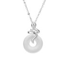 Buddha Stones 925 Sterling Silver Year Of The Snake Chalcedony Peace Buckle Positive Necklace Pendant Necklaces & Pendants BS 9