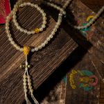 Buddha Stones Tibet 108 Mala Beads Chinese Zodiac Natal Buddha Natural Sheep Horn Wealth Bracelet Mala Bracelet BS 16