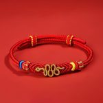 Buddha Stones Red String Eight Thread Peace Knot Year Of The Snake Protection Braided Bracelet Bracelet BS Kid(Wrist Circumference: 11-15cm)