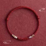 Buddha Stones 925 Sterling Silver Om Mani Padme Hum Cinnabar Blessing Child Adult Bracelet Bracelet BS Red Child 11-13cm