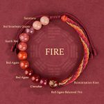 Buddha Stones Five Elements Various Crystal Agate Wealth Reincarnation Knot Braid Bracelet Bracelet BS Fire(Wrist Circumference 14-20cm)