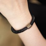 Buddha Stones Ebony Wood Copper Brass Calm Bracelet Bracelet BS 8