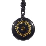 Buddha Stones Fortune-gathering Mantra Natural Various Crystal Black Obsidian Fulfilment Necklace Pendant Necklaces & Pendants BS Black Obsidian