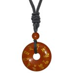 Buddha Stones Green Tara Mantra Natural Various Crystal Black Obsidian Fulfilment Necklace Pendant Necklaces & Pendants BS Red Jasper