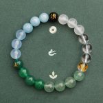 Buddha Stones Five Elements Various Agate Crystal Sun Stone Wisdom Bracelet Bracelet BS 24
