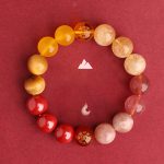 Buddha Stones Five Elements Various Agate Crystal Black Onyx Green Chalcedony Aquamarine Wisdom Bracelet Bracelet BS 42