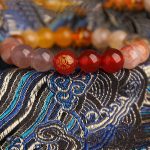 Buddha Stones Five Elements Various Agate Crystal Black Onyx Green Chalcedony Aquamarine Wisdom Bracelet Bracelet BS 43