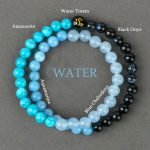 Buddha Stones Five Elements Various Agate Crystal Chalcedony White Crystal White Agate Luck Bracelet Bracelet BS Water(Wrist Circumference: 14-16cm)