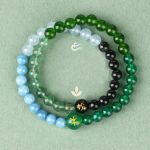 Buddha Stones Five Elements Various Agate Crystal Pearl Black Onyx White Agate White Crystal Luck Bracelet Bracelet BS 21