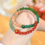 Buddha Stones Five Elements Various Agate Crystal Pearl Black Onyx White Agate White Crystal Luck Bracelet Bracelet BS 14