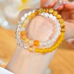 Buddha Stones Five Elements Various Agate Crystal Pearl Black Onyx White Agate White Crystal Luck Bracelet Bracelet BS 34