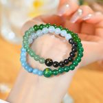 Buddha Stones Five Elements Various Agate Crystal Pearl Black Onyx White Agate White Crystal Luck Bracelet Bracelet BS 23