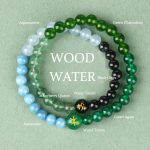 Buddha Stones Five Elements Various Agate Crystal Pearl Black Onyx White Agate White Crystal Luck Bracelet Bracelet BS Water Wood(Wrist Circumference: 14-16cm)