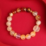 Buddha Stones Five Elements Various Agate Crystal Green Phantom Rutilated Quartz Green Grape Agate Malachite Luck Bracelet Bracelet BS 25