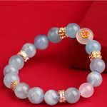 Buddha Stones Five Elements Various Agate Crystal Green Phantom Rutilated Quartz Green Grape Agate Malachite Luck Bracelet Bracelet BS 14