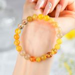 Buddha Stones Five Elements Various Agate Crystal Rutilated Quartz Tiger Eye Yellow Agate Citrine Luck Bracelet Bracelet BS 5