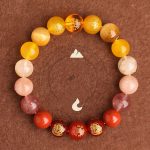 Buddha Stones Five Elements Various Agate Crystal South Red Agate Strawberry Quartz Sun Stone Citrine Luck Bracelet Bracelet BS 1