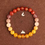 Buddha Stones Five Elements Various Agate Crystal South Red Agate Strawberry Quartz Sun Stone Citrine Luck Bracelet Bracelet BS 11