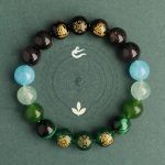 Buddha Stones Five Elements Various Agate Crystal South Red Agate Strawberry Quartz Sun Stone Citrine Luck Bracelet Bracelet BS 18