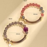 Buddha Stones Strawberry Quartz Labradorite Fluorite Pearl Cuff Half Bracelet Bangle Bracelet BS 4