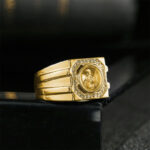 Buddha Stones Gold Plated Copper Brass Windmill Healing Ring Ring BS 3