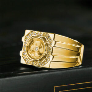Buddha Stones Gold Plated Copper Brass Windmill Healing Ring Ring BS main