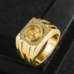 Buddha Stones Gold Plated Copper Brass Windmill Healing Ring Ring BS Gold Plated Copper Brass Windmill US11
