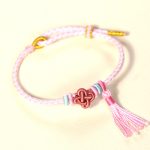 Buddha Stones Colorful String Peach Blossom Knot Tassels Protection Bracelet Bracelet BS Pink String(Wrist Circumference: 15-17cm)