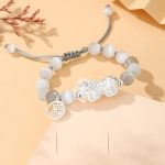 Buddha Stones Pi Xiu Six True Words 999 Sterling Silver Black Obsidian White Turquoise Chrysoberyl Luck Bracelet Bracelet BS 999 Sterling Silver Chrysoberyl Moonstone(Wrist Circumference: 16-21cm)