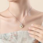 Buddha Stones Hetian Jade 999 Sterling Silver Peace Buckle Peach Blossom Necklace Pendant Necklaces & Pendants BS 11