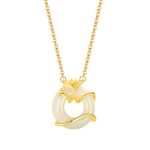 Buddha Stones Hetian Jade 925 Sterling Silver Peace Buckle Ginkgo Leaf Necklace Pendant Necklaces & Pendants BS 4