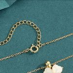 Buddha Stones Hetian Jade 925 Sterling Silver Four Leaf Clover Necklace Pendant Necklaces & Pendants BS 4